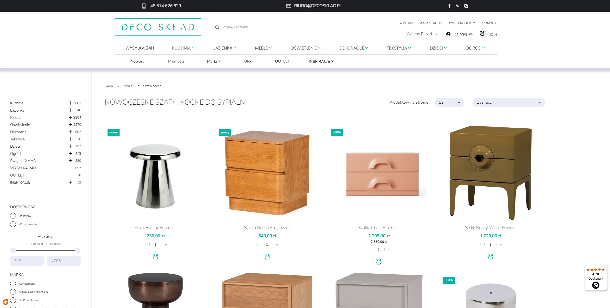 Minimalizm w sypialni - nowoczesne szafki nocne