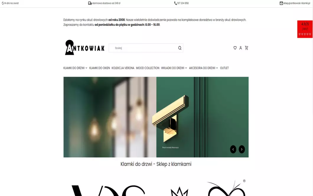 Zrzut ekranu strony Antkowiak