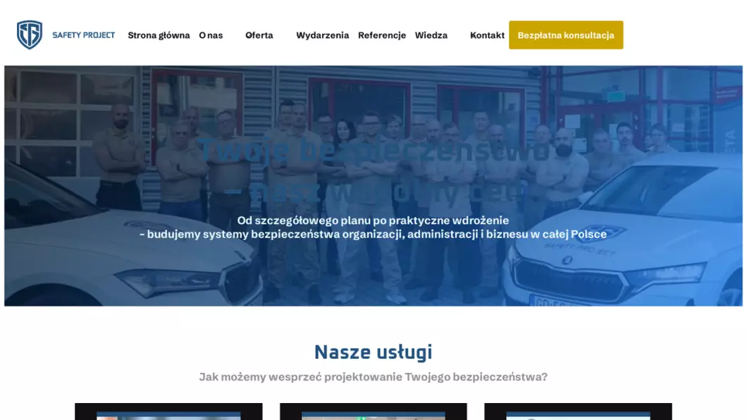 Zrzut ekranu strony Safety Project