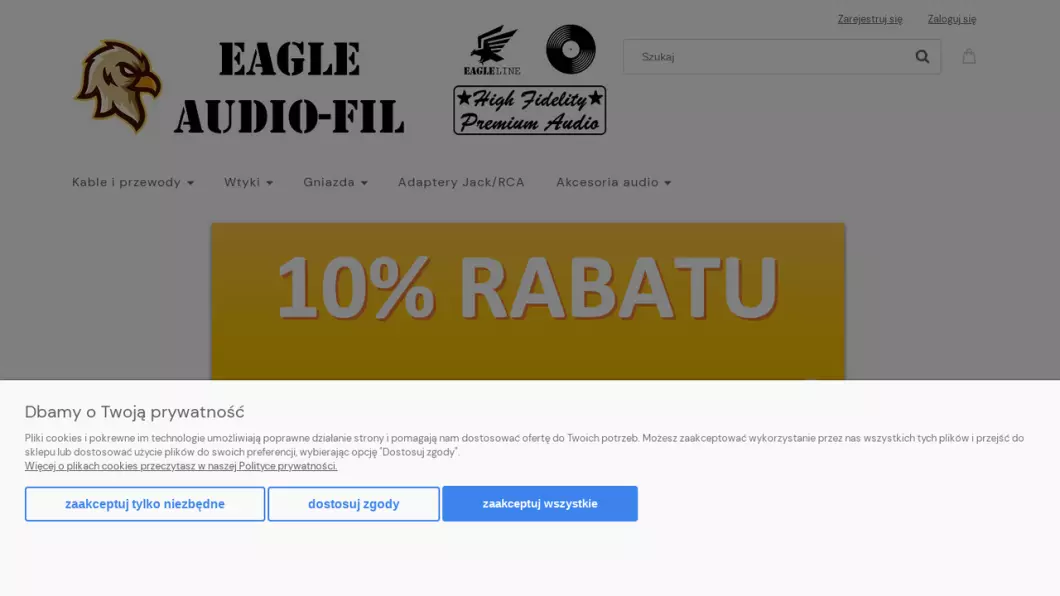 Zrzut ekranu strony Sklep audiofilski - EAGLE AUDIO-FIL